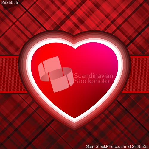 Image of Red glow heart Valentines day card with. EPS 8