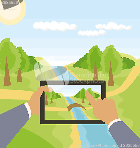 Image of Vector Outdoors Cartoon Landscape