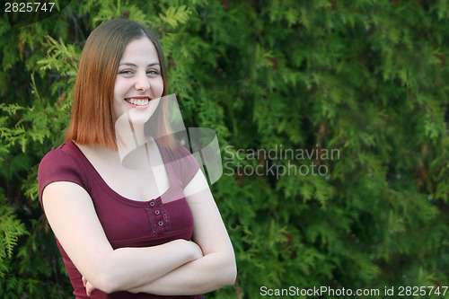 Image of Girl posing outside