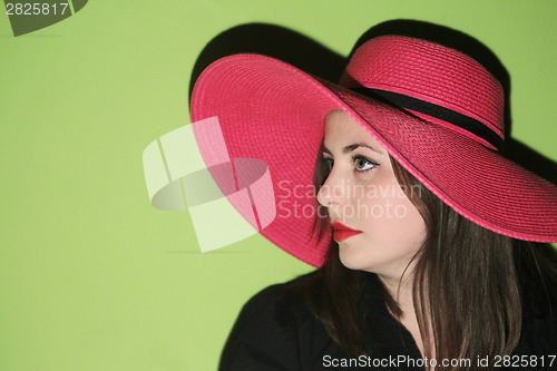 Image of Woman with pink hat