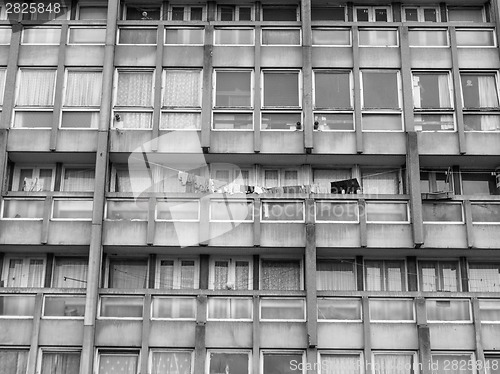 Image of Black and white Robin Hood Gardens London