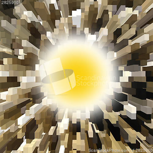 Image of big yellow abstract explosion