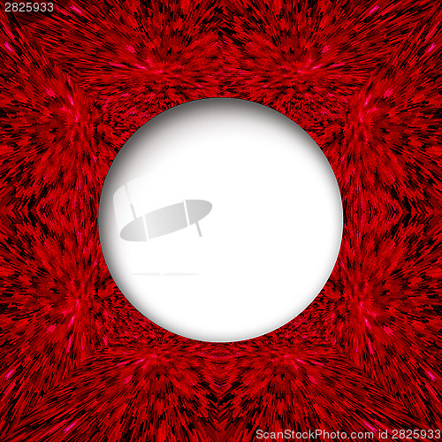 Image of red abstract texture with round centre