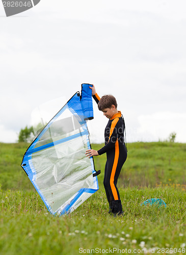 Image of Young surfer