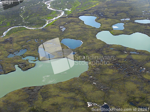 Image of Aerial view on tundra landscape