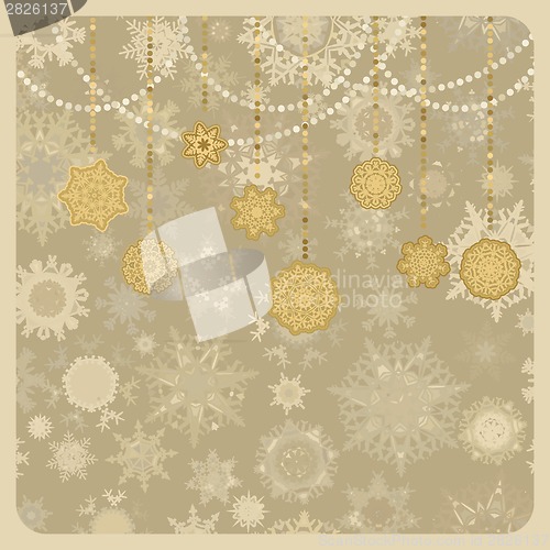 Image of Retro vector Christmas (New Year) card. EPS 8