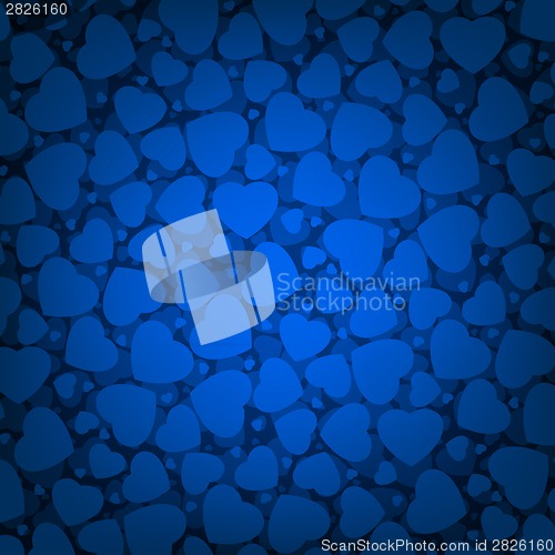 Image of Blue Valentine's day background with hearts. EPS 8