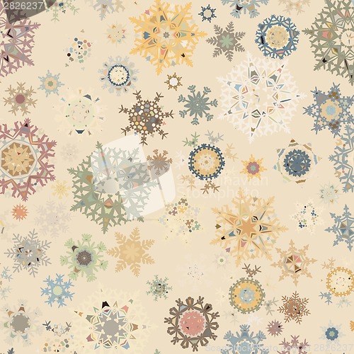 Image of Christmas pattern snowflake, seamless. EPS 8