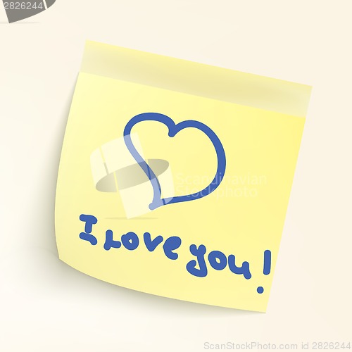 Image of I love you paper note. EPS 8