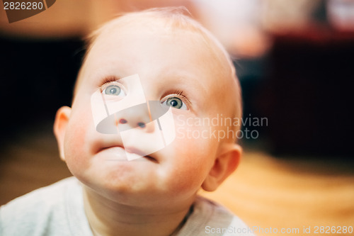 Image of Little child baby boy Close up portrait