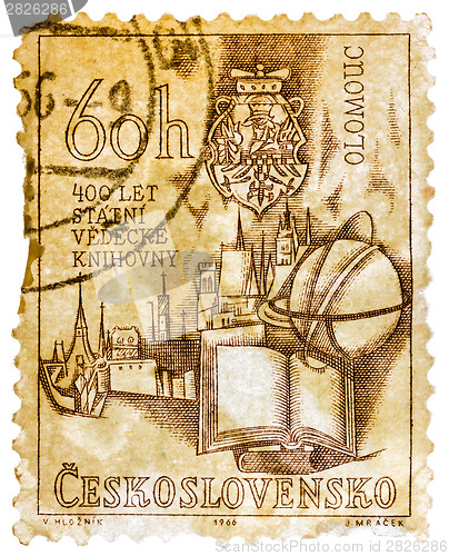 Image of Stamp printed in the Czechoslovakia shows Holy Trinity Column an