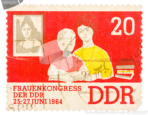 Image of Postcard printed in the GDR shows Women's Congress