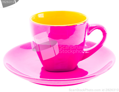 Image of Pink Color Cup On Plate
