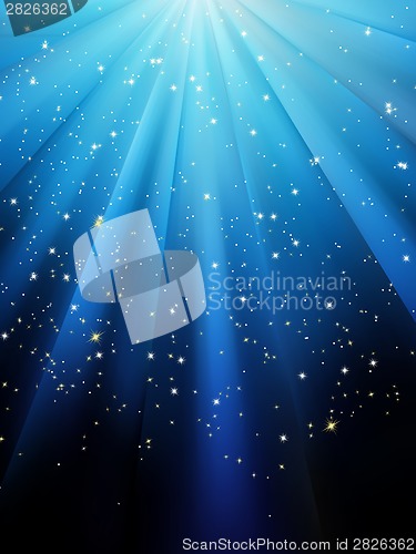 Image of Stars on blue striped background. EPS 8