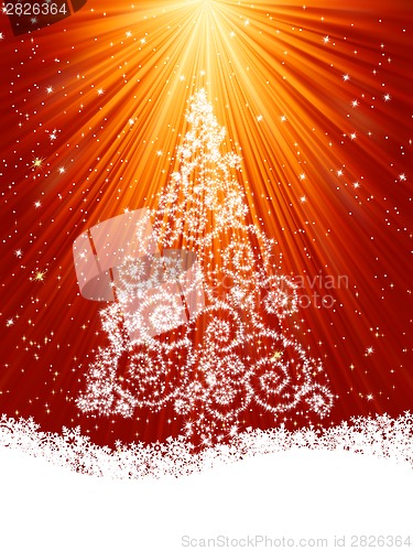Image of Beautiful winter card with tree. EPS 8