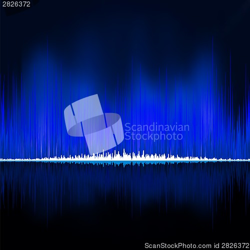 Image of Sound waves oscillating on black background. EPS 8