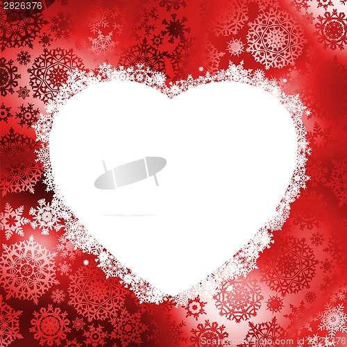 Image of Christmas frame in the shape of heart. EPS 8