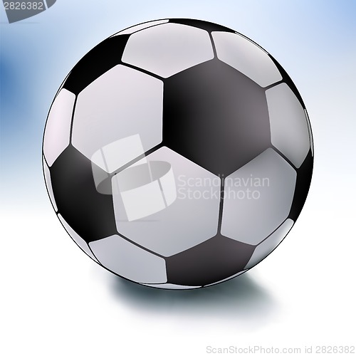 Image of Single soccer ball on white and sky. EPS 8