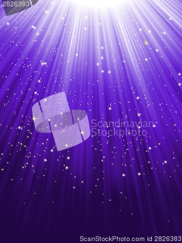 Image of Stars falling purple luminous rays. EPS 8