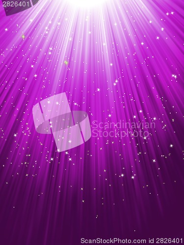 Image of Stars on purple striped background. EPS 8