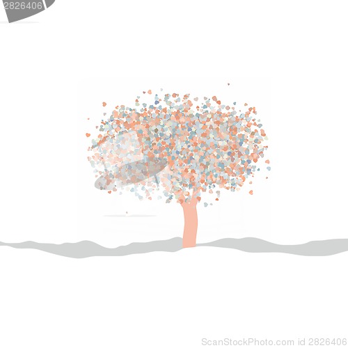 Image of Valentine tree with hearts. EPS 8