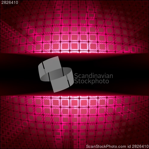 Image of Technology squares with red flare burst. EPS 8