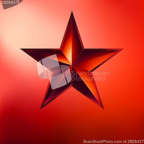 Image of Illustration of a Red star on red. EPS 8
