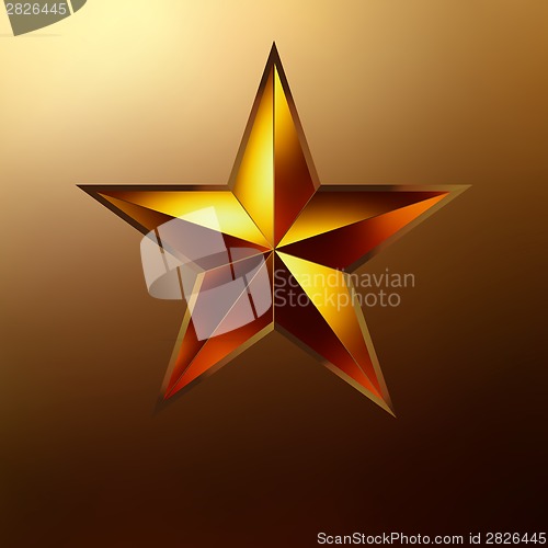 Image of illustration of a Red star on gold. EPS 8