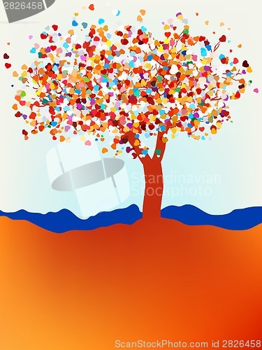 Image of Valentine tree, love, leaf from hearts. EPS 8