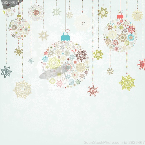 Image of Beige background with christmas balls. EPS 8