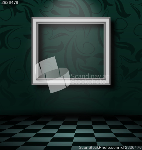 Image of Picture frame in dark empty interior