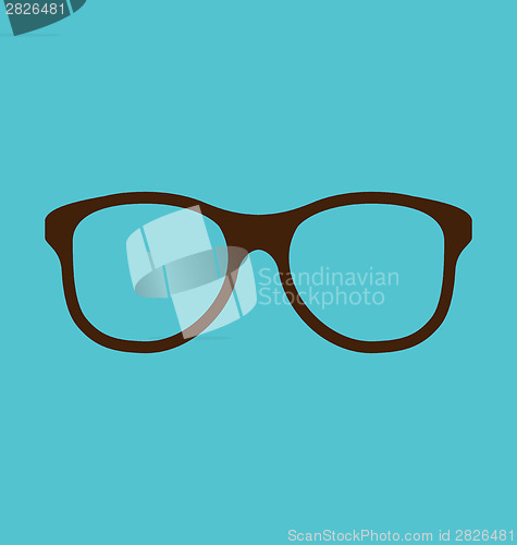 Image of Vintage glasses icon isolated on blue background