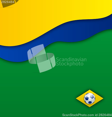 Image of Abstract wavy background in Brazil flag concept