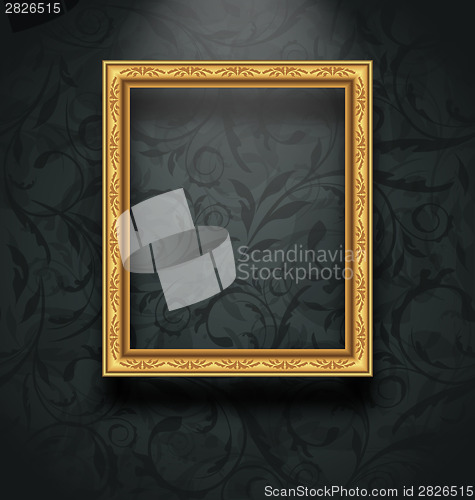 Image of Picture frame on floral texture wall