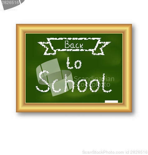 Image of School blackboard with text, on white background