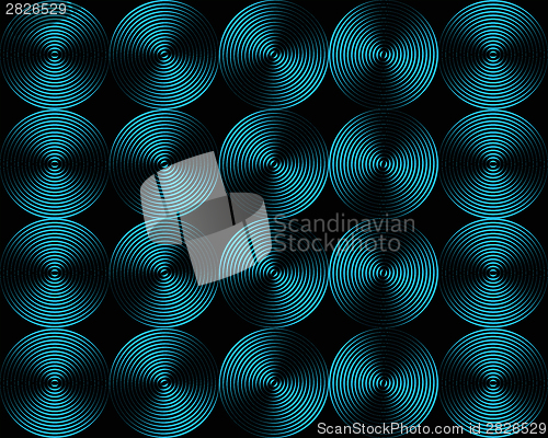 Image of Metallic shimmering background picture out of many colored circle lines