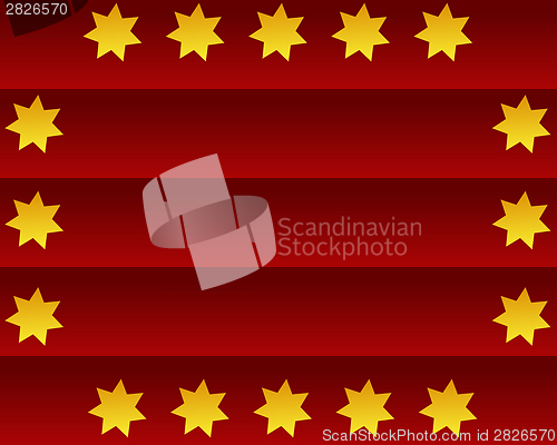 Image of Yellow stars on a red background