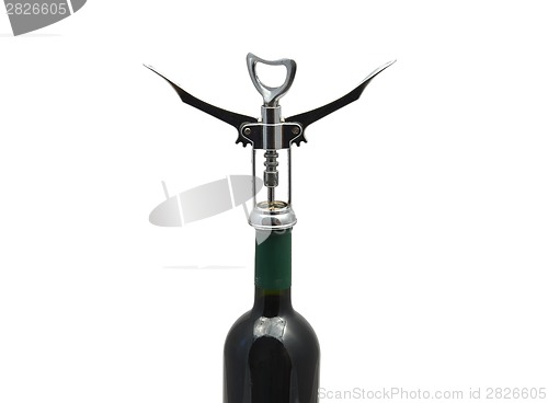 Image of Red wine and corkscrew