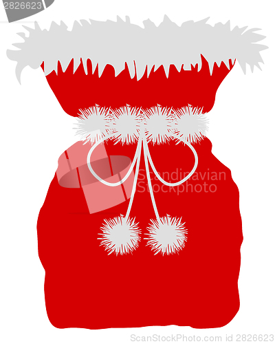 Image of Red St Nicholas bag on white background