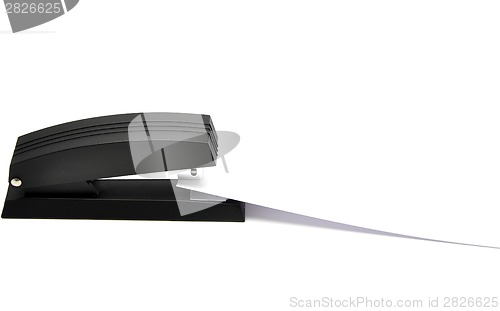 Image of Stapler with sheet of paper