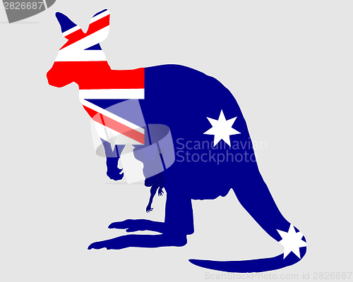 Image of Flag of Australia with kangaroo