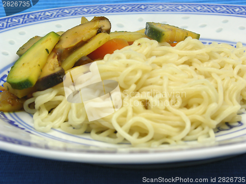 Image of Asian dish arranged on an asian plate