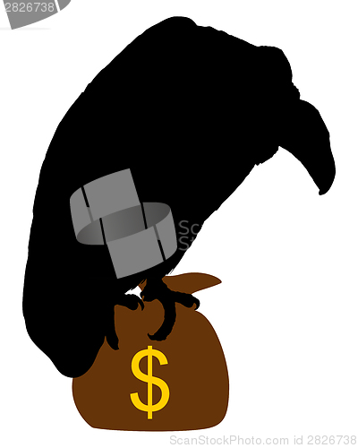 Image of Vulture with moneybag 