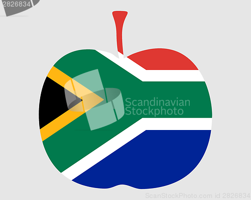 Image of Apple with flag of south Africa
