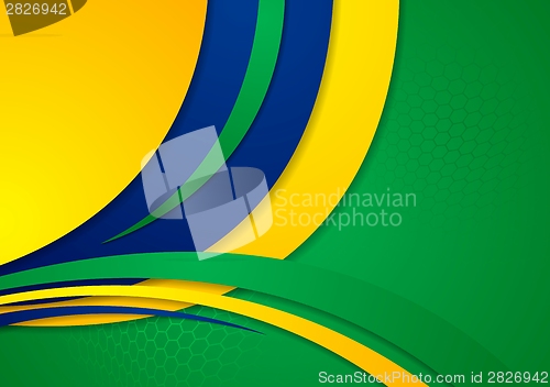 Image of Waves background in Brazilian colors