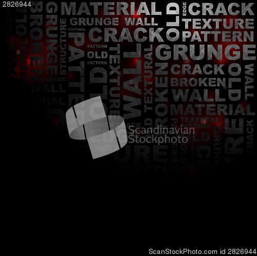 Image of Dark gloomy grunge word pattern