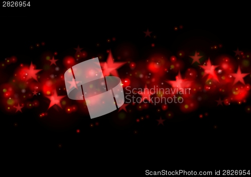 Image of Glowing red stars dark illustration