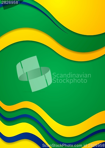 Image of Waves background in Brazilian colors