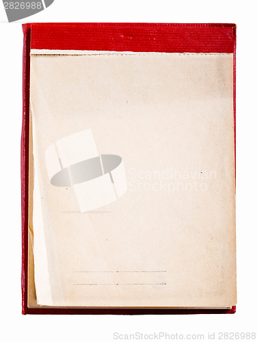 Image of Open Blank Page Notebook. Old Paper Notepad