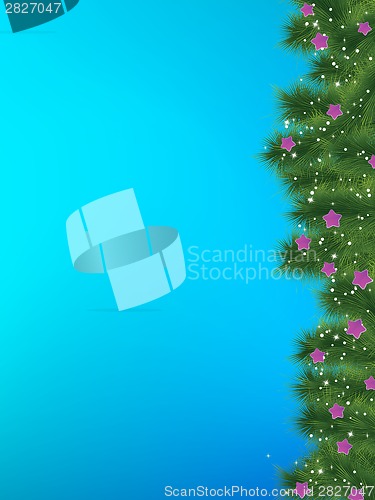 Image of Thank you card on a bright blue christma. EPS 8